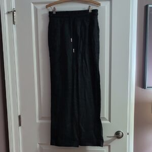 Quince Size S NWT 100% European Linen Wide Leg Pants in Black 30" inseam